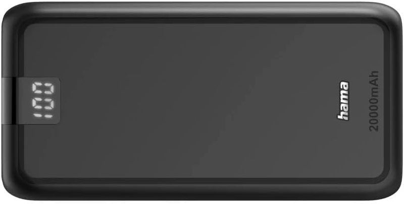 Hama Performance 20000mAh Power Bank Portable Charger with LED Display USB-C PD Fast Charging 3-Port External Battery Pack for iPhone Samsung Android Tablet Laptop Anthracite Grey - Image 2