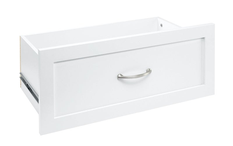 ClosetMaid ClosetMaid SuiteSymphony Wood Drawer Add On Accessory Shaker Style for Storage Closet Clothes 25 X 10 Pure White 
