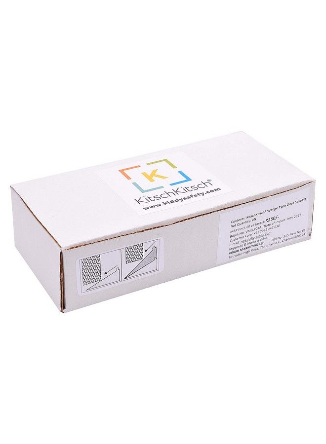 KitschKitsch قفل باب للأطفال 2 قطعة نوع ويدج لقفل الأبواب (أبيض) - Image 5