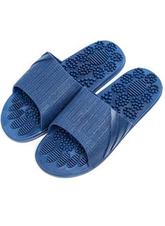 SYOSI Shiatsu Massage Slippers 1 Pair Foot Massage Anti-Slip Bath Slippers Home Sandals Men and Women Bath Shower (Blue, 42-43)  - Image 1