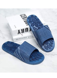 SYOSI Shiatsu Massage Slippers 1 Pair Foot Massage Anti-Slip Bath Slippers Home Sandals Men and Women Bath Shower (Blue, 42-43)  - Image 2