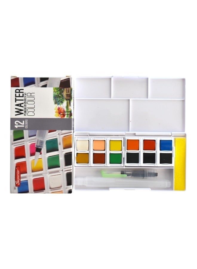 Superior -12 Watercolor Painting Set with Paintbrush - Image 1