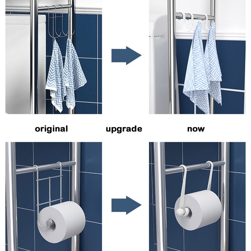 Household Products Over-The-Toilet Space Saver Bathroom Storage Rack,3-Tier Toilet Shelf Free Standing Bathroom Organizer,Metal Shelves for Laundry Balcony,blue,34x15x36cm - Image 4