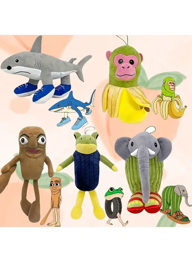 Blockhead Stuffed Animal Toys Soft Plush Shark Elephant Frog Perfect Birthday Holiday Gifts - Image 1