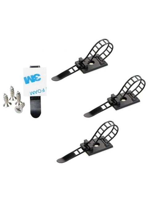 100Pcs Adjustable Self-Adhesive Cable Ties – Strong Wire Organizers for Home, Office & Electronics