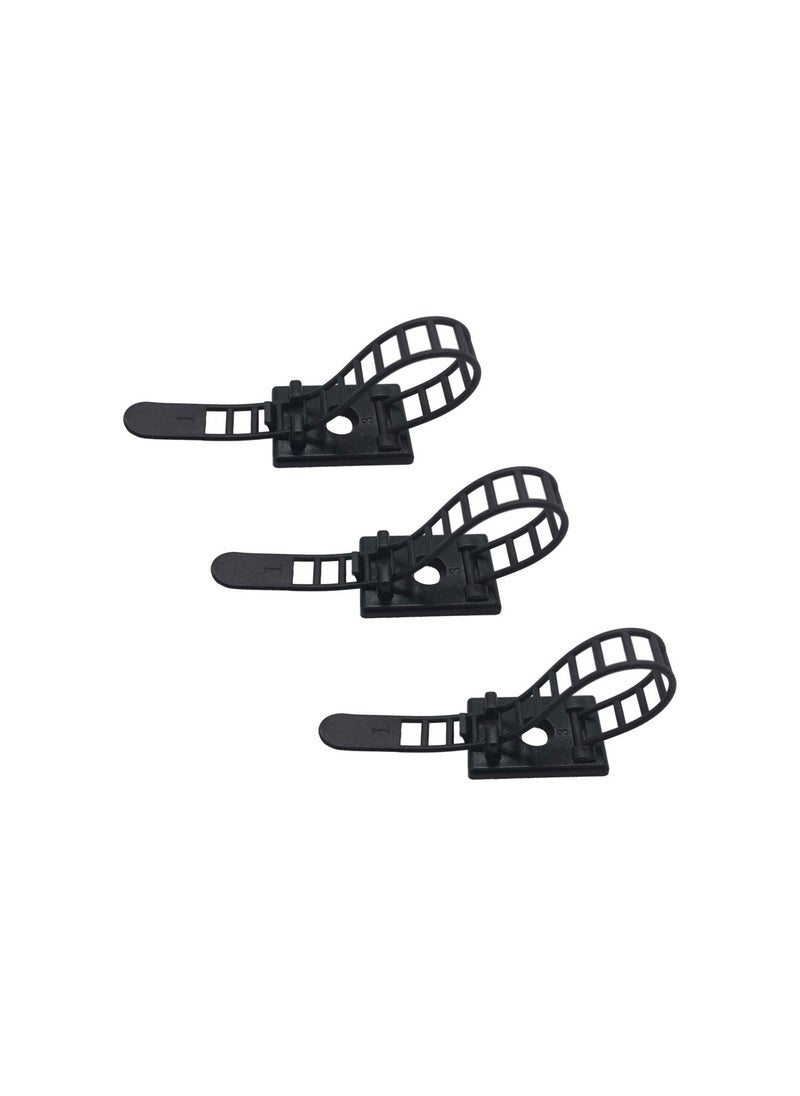 AIWANTO 100Pcs Adjustable Self-Adhesive Cable Ties – Strong Wire Organizers for Home, Office & Electronics  - Image 3