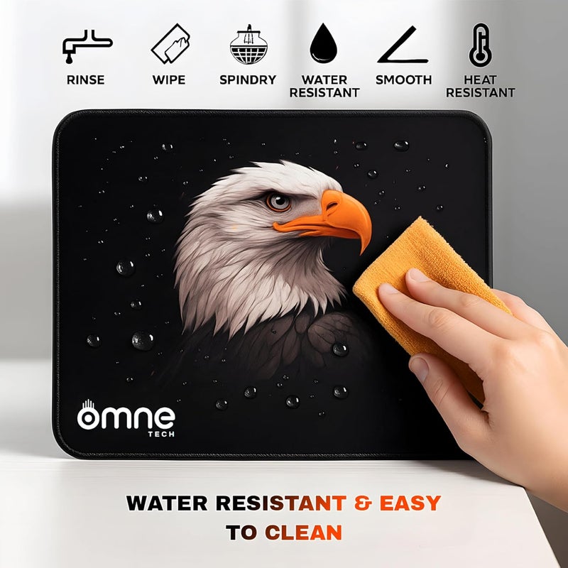 omne TECH Mousepad for Desk | Smooth Waterproof Surface, Anti-Slip Rubber Base, Durable & Comfortable Mouse Pad for Office, Laptop & Computer (White) - Image 2