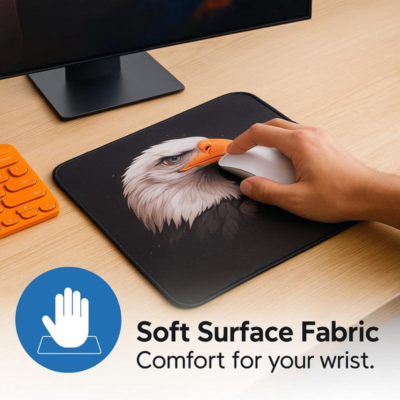 omne TECH Mousepad for Desk | Smooth Waterproof Surface, Anti-Slip Rubber Base, Durable & Comfortable Mouse Pad for Office, Laptop & Computer (White) - Image 3