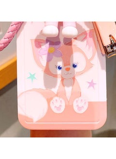 Thoraya Bus Card Holder Cartoon Style Hardened Plastic Slip Cover Round Corner Badge Holder for Bus Meal Employee Card Card Holder,Hand Strap, Doll Cute Fox  - Image 3