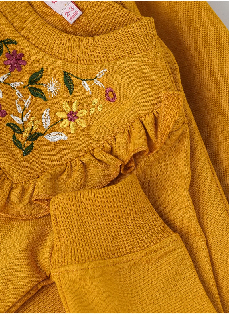 Jelliene Sweat top with emb & frill at neck  - Image 4