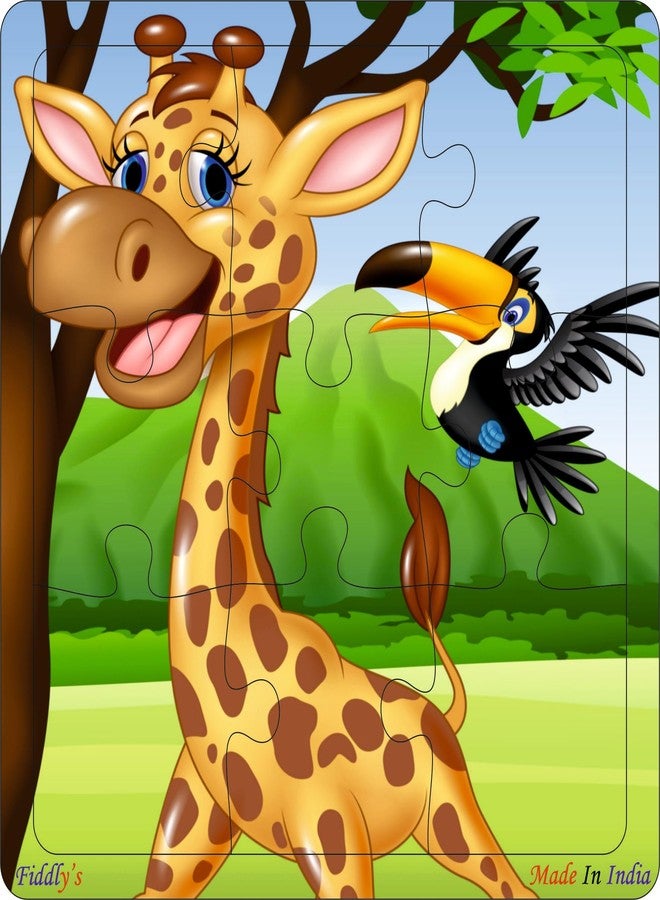 Fiddlys Wooden Jigsaw Puzzles for Kids & Children – 9 Pieces Each, Pack of 6|Double Layered Front & Back Print| Educational Toy for Boys & Girls Age 2 3 4 5 6 Year Old (Wild & Pets Animal) - Image 5