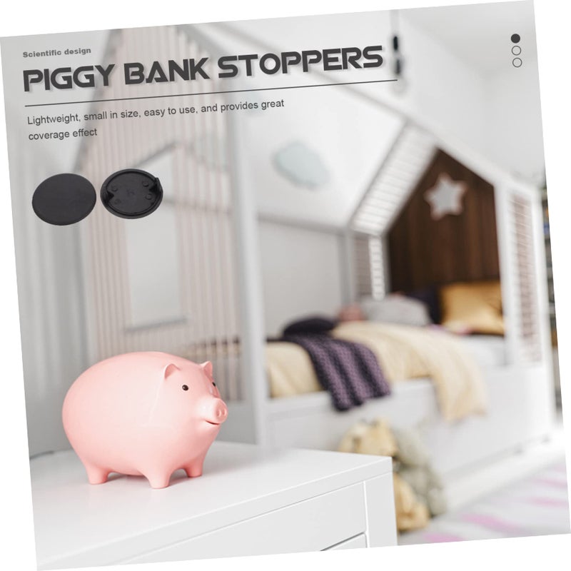 20pcs Black Round Piggy Bank Stoppers Plastic Coin Plugs For Secure Storage - Image 5