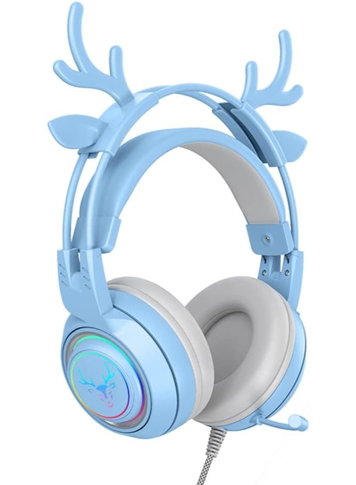SY-G25 Stereo Gaming Headset for PS4 PC Xbox One PS5 Controller,Noise Cancelling Over Ear Headphones with Mic, LED Breathing Light, Bass Surround, Soft Memory Earmuffs for Laptop Mac Nintendo - Image 5