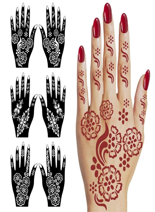 VANVATI Easy Apply Mehndi Stencil Sticker With Bloom Lines For Girls Attending Wedding - Image 1