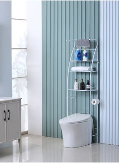 LAWAZIM Sailboat Toilet Rack With Towel 25x47x177cm | Toilet Shelf Bathroom Shelves Over Toilet, Above Toilet Storage Rack Bathroom Space Saver, Freestanding Space Saver Toilet Stands with 2 Hooks.  - Image 2