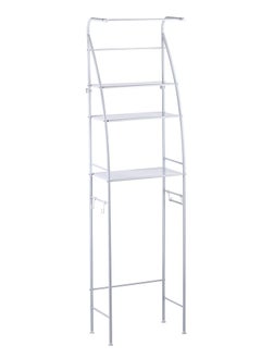 LAWAZIM Sailboat Toilet Rack With Towel 25x47x177cm | Toilet Shelf Bathroom Shelves Over Toilet, Above Toilet Storage Rack Bathroom Space Saver, Freestanding Space Saver Toilet Stands with 2 Hooks.  - Image 4