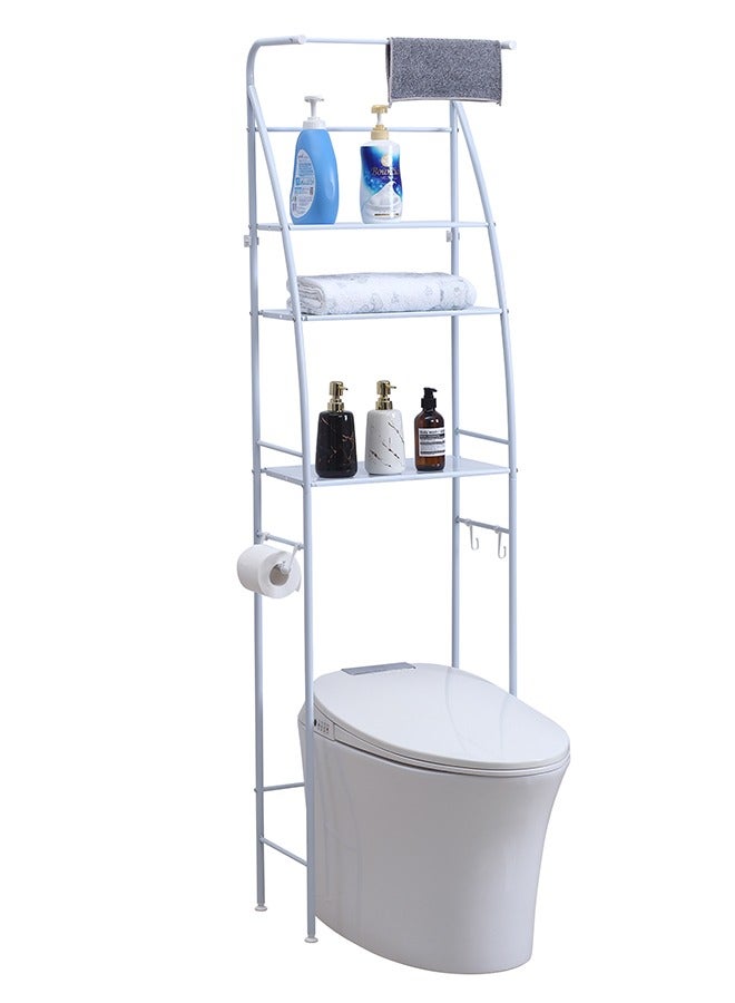 LAWAZIM Sailboat Toilet Rack With Towel 25x47x177cm | Toilet Shelf Bathroom Shelves Over Toilet, Above Toilet Storage Rack Bathroom Space Saver, Freestanding Space Saver Toilet Stands with 2 Hooks. - Image 3