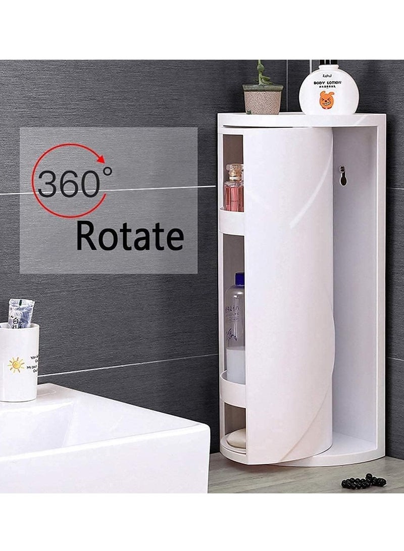 DubaiGallery New Creative Bathroom Storage Rack Plastic Rotary Toilet Non-Perforated Triangle Storage Rack Wall-Mounted Toilet Sorting Rack - Image 1