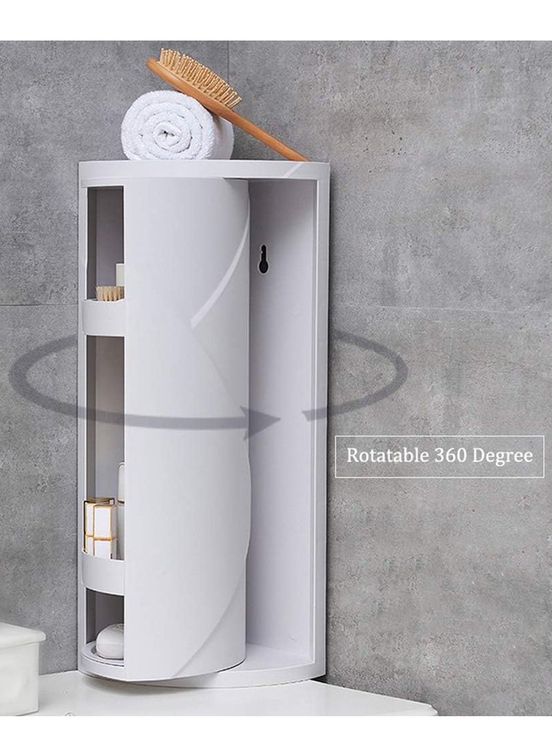 DubaiGallery New Creative Bathroom Storage Rack Plastic Rotary Toilet Non-Perforated Triangle Storage Rack Wall-Mounted Toilet Sorting Rack - Image 2