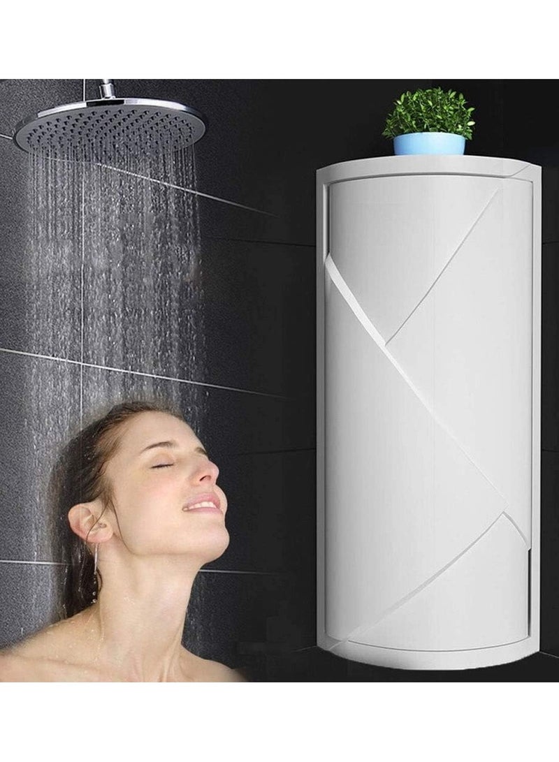 DubaiGallery New Creative Bathroom Storage Rack Plastic Rotary Toilet Non-Perforated Triangle Storage Rack Wall-Mounted Toilet Sorting Rack - Image 4