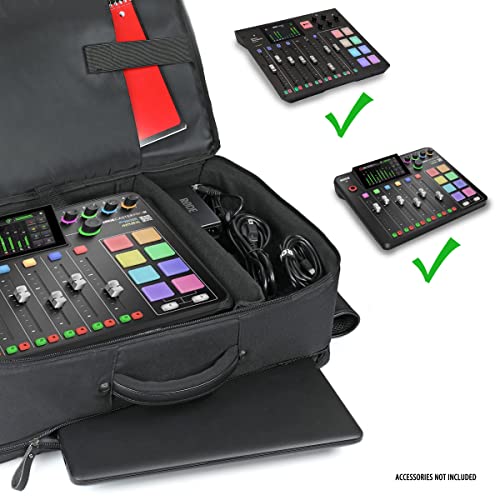 GoGroove حقيبة ظهر GOgroove لمزج الصوت - حقيبة سفر لمزج البودكاست متوافقة مع RODECaster Pro و RODECaster Pro II وميكروفون البودكاست والمزيد من معدات البودكاست مع داخلية قابلة للتخصيص ومقاومة للخدوش - Image 2