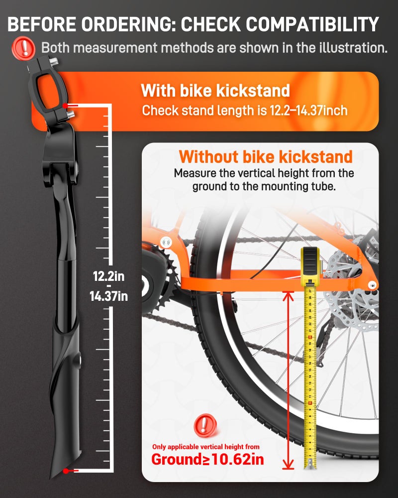 HENMI Bike Kickstand for Adult Bikes,Max Load 99 LBS, Adjustable Bicycle Kickstand for Most 24"-29", Non-Slip Sole, Aluminum Alloy and Magnesium alloy Material, Kickstand for Mountain Bike E-bike - Image 4