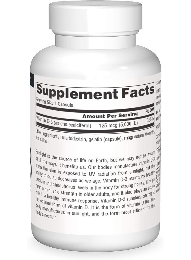 Source Naturals Vitamin D-3 5000 IU Dietary Supplement for Immune Health - Image 3