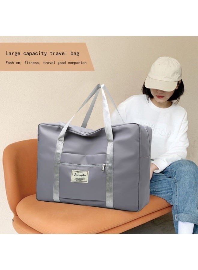 TANGBLIB Foldable Travel Bag, Waterproof Handbag, Lightweight Hand Luggage, Luggage Bag, Suitable for Sports, Gym, Holiday, Unisex- Grey - Image 4