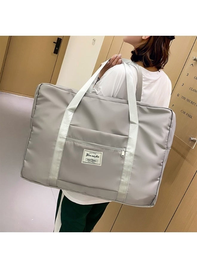 TANGBLIB Foldable Travel Bag, Waterproof Handbag, Lightweight Hand Luggage, Luggage Bag, Suitable for Sports, Gym, Holiday, Unisex- Grey - Image 3