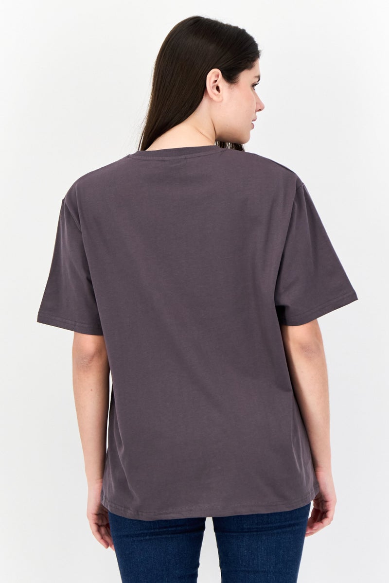 Marilyn Monroe Women Oversized Crew Neck Short Sleeve Graphic T-shirt, Charcoal Grey - Image 2