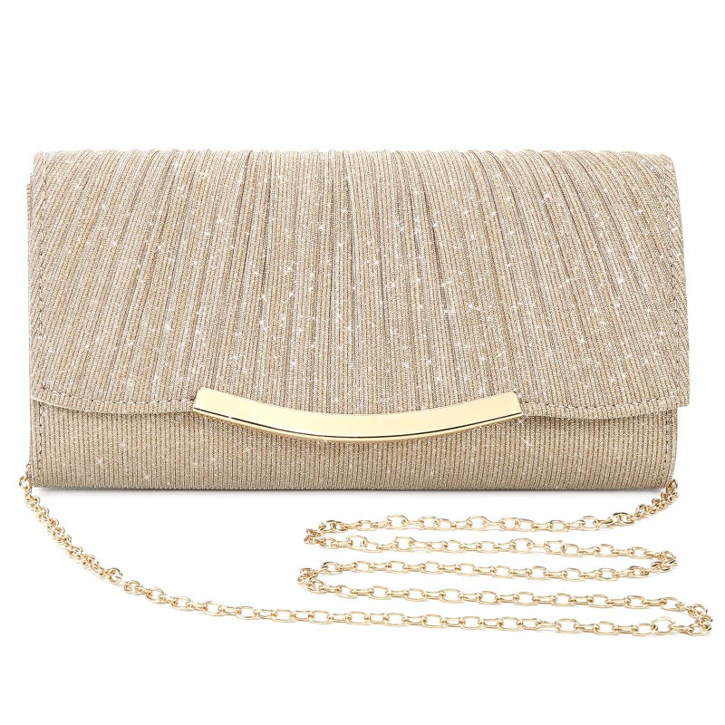 UBAYMAX Evening Bag Clutch Purses for Women Lady Girl Handbags Crossbody Bag Wedding Bag for Prom Cocktail Party Wedding Engagement (Champagne) - Image 1