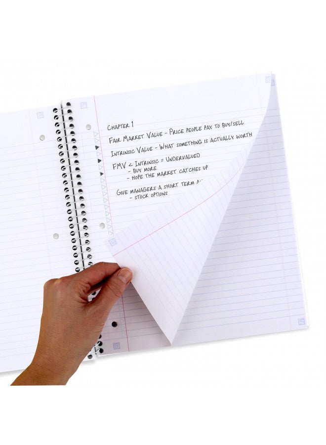 Five Star Spiral Notebooks + Study App, 2 Pack, 1 Subject, College Ruled Paper, 11" x 8-1/2", 80 Sheets, Soft Petals (820331F-ECM) - Image 3