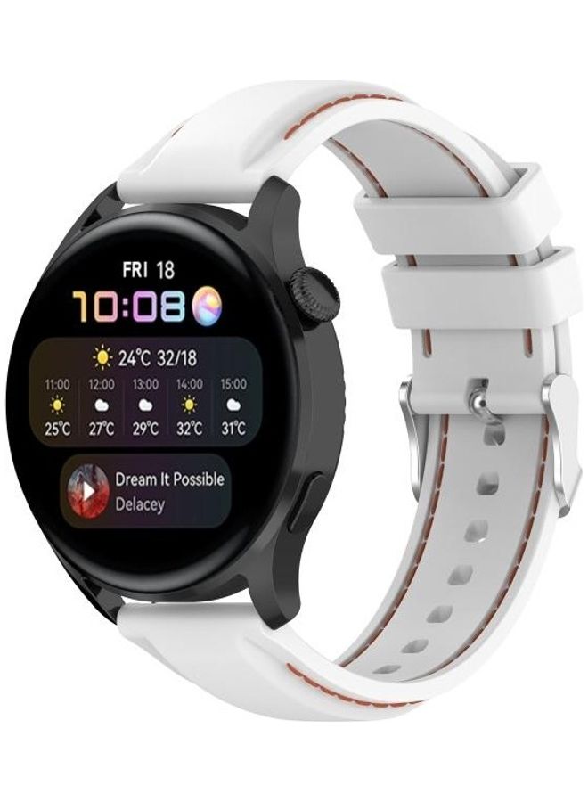 NIBEMINENT Silicone Replacement Strap For Huawei Watch 3 / Pro 22mm White - Image 4