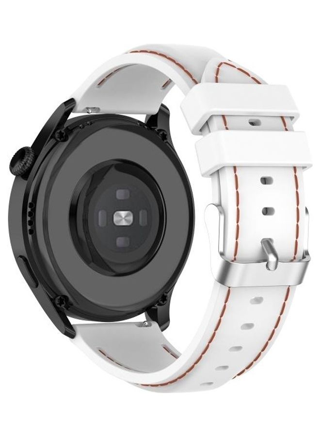 NIBEMINENT Silicone Replacement Strap For Huawei Watch 3 / Pro 22mm White - Image 5