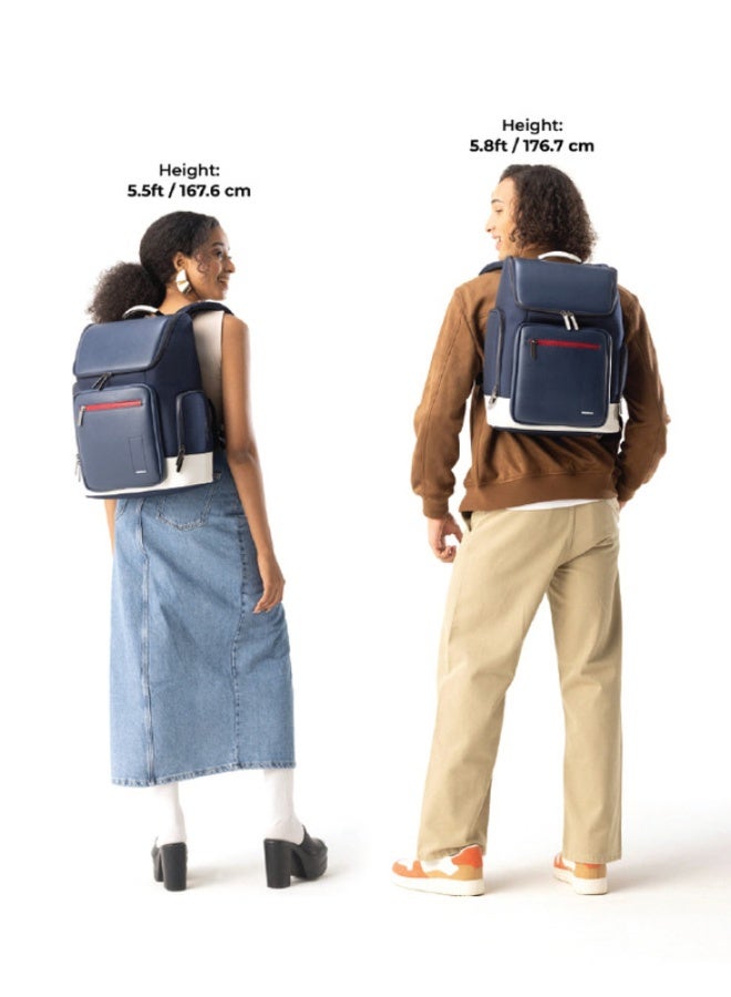 Mokobara MOKOBARA The Hovercraft Backpack Water-Resistant 15.6" Laptop Bag with Luggage Sleeve for Work, Travel, and Daily Use - Suitable for Men and Women Orange & Maroon - Image 2
