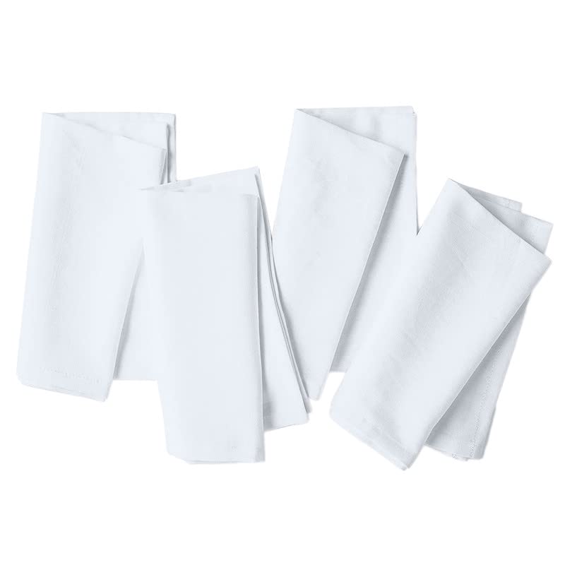 BIRDWING Dining Table Napkins 12 pcs Set of Large 43 x 43 cm (17 x 17 inch) - Plain White - Absorbent Heavy Cotton Party Fabric Machine Washable for Home Restaurant Banquet & Hotel - Image 5
