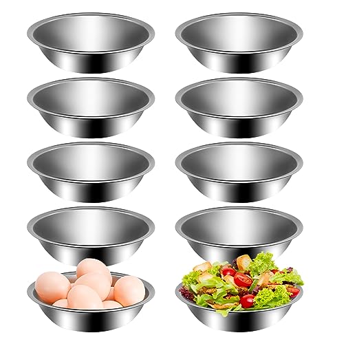 UOIENRT 10 Packs Small Stainless Steel Bowls, 3/4 Quart Prep Bowls with Flat Base, 6 1/2 Inch Wide Metal Bowl for Kitchen Prep Cooking Baking Serving Mixing Cereal - Image 1