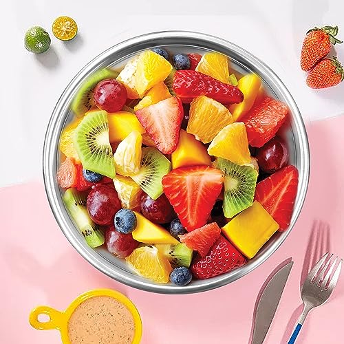 UOIENRT 10 Packs Small Stainless Steel Bowls, 3/4 Quart Prep Bowls with Flat Base, 6 1/2 Inch Wide Metal Bowl for Kitchen Prep Cooking Baking Serving Mixing Cereal - Image 3