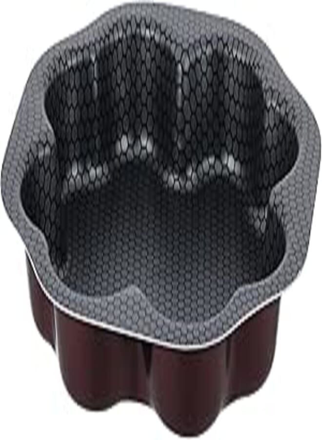 trueval cake form flower shaped dark red