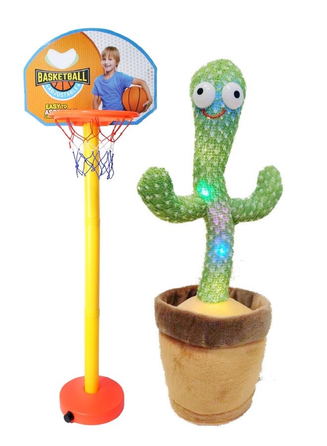 KAVIN Indoor Outdoor Playing Combo Set of Dancing Cactus with Basket Ball Set for Kids Boys and Girls Return Gift Items (Basket Ball with Dancing Cactus) - Image 1