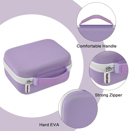 Boobowl Case Compatible with Phomemo M110 Label Maker - Portable Mini Bluetooth Thermal Label Maker Carrying Storage Bag for Printer Labels, USB Cable and Accessories Black (Box Only)-Purple - Image 4
