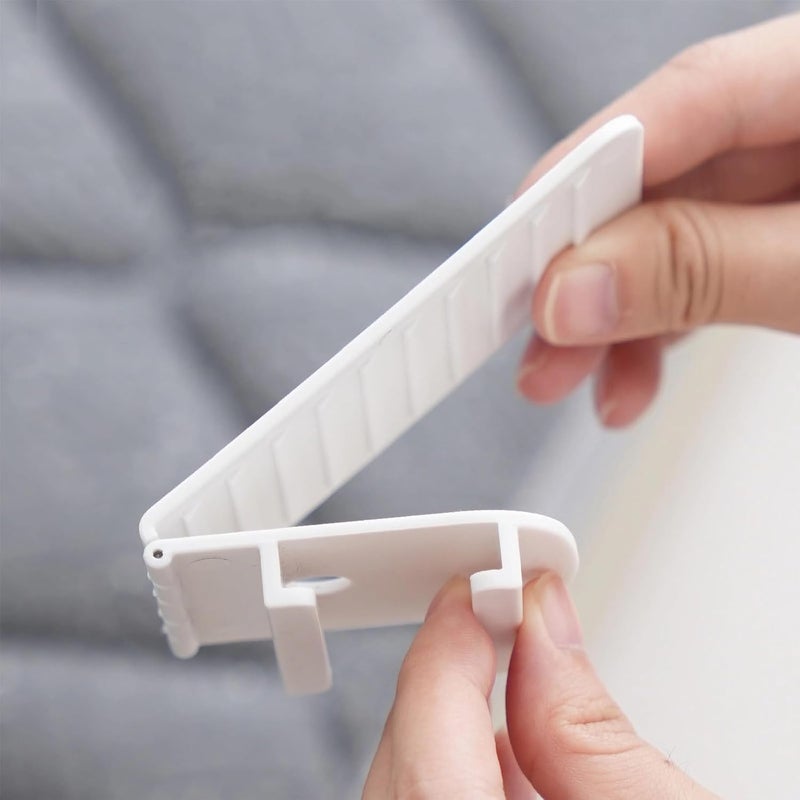 SYOSI Bed Sheet Holders, Foldable Bed Sheet Fasteners, Lock Sheet Clips for Mattress, Prevent Loose Bedding, Adjustable Bed Sheet Straps, Easy Fixation, White, 4 Pieces - Image 3