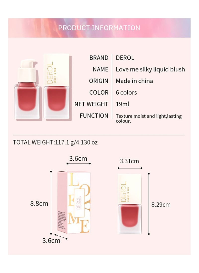 DEROL - Mousse Liquid Cream Blush For Cheeks Face Blushes Stick Palette Bronzer Highlighter Shape Contour Moisturizing And Breathable Matte Finish Long-wearing Waterproof For Women Makeup - Image 1