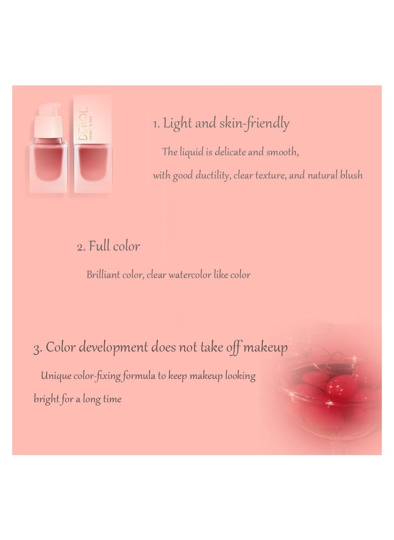 DEROL - Mousse Liquid Cream Blush For Cheeks Face Blushes Stick Palette Bronzer Highlighter Shape Contour Moisturizing And Breathable Matte Finish Long-wearing Waterproof For Women Makeup - Image 1