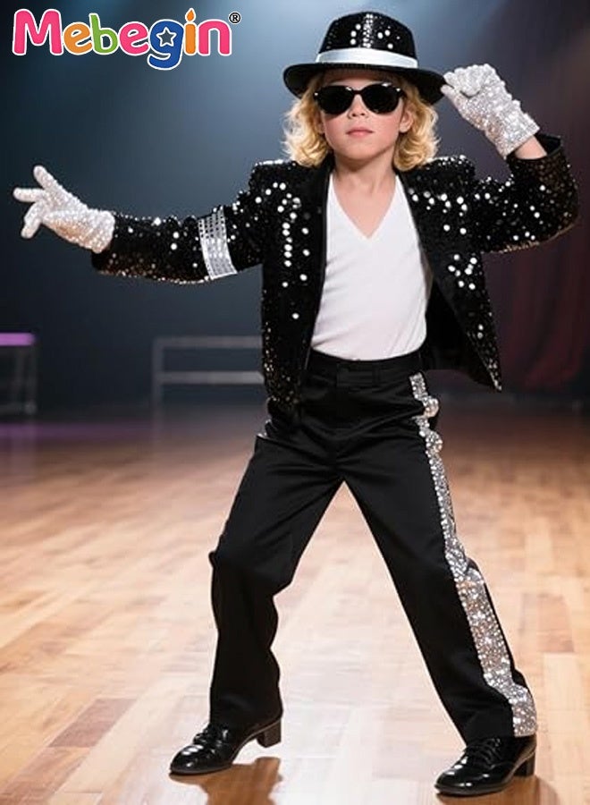 MEBEGIN Dance Costumes for Kids, 80s 90s Star Outfit Set, Cosplay Dress Up, Hip Hop Disco Role Play Kit, Suitable for Party, Birthday, Funfair, Stage Performance, Cosplay and Any Other Special Occasions - Image 3