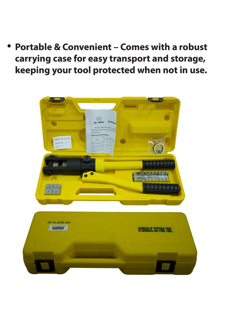 هاي-تيك أداة التجعيد الهيدروليكية  HI-TECH، شديدة التحمل، حتى 120 مم، موديل HT-TL-KYQ-120 - أداة تجعيد الكابلات الهيدروليكية من الدرجة الصناعية للاستخدام الاحترافي . - Image 2