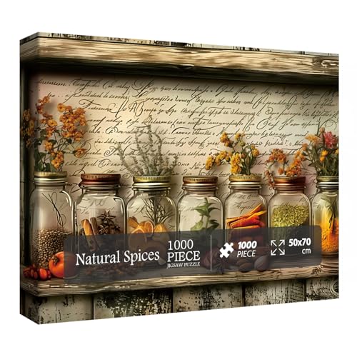 BBOLDIN Vintage Puzzle for Adults 1000 Pieces Flower Plant Jigsaw Puzzle Challenging Food Kitchen Floral Puzzle - Image 1