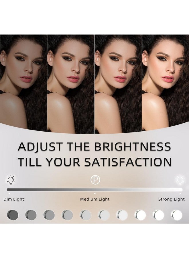 FENCHILIN Lighted Makeup Mirror Hollywood Mirror Vanity Makeup Mirror with Light Smart Touch Control 3Colors Dimmable Light Detachable 10X Magnification 360°Rotation(White) - Image 3