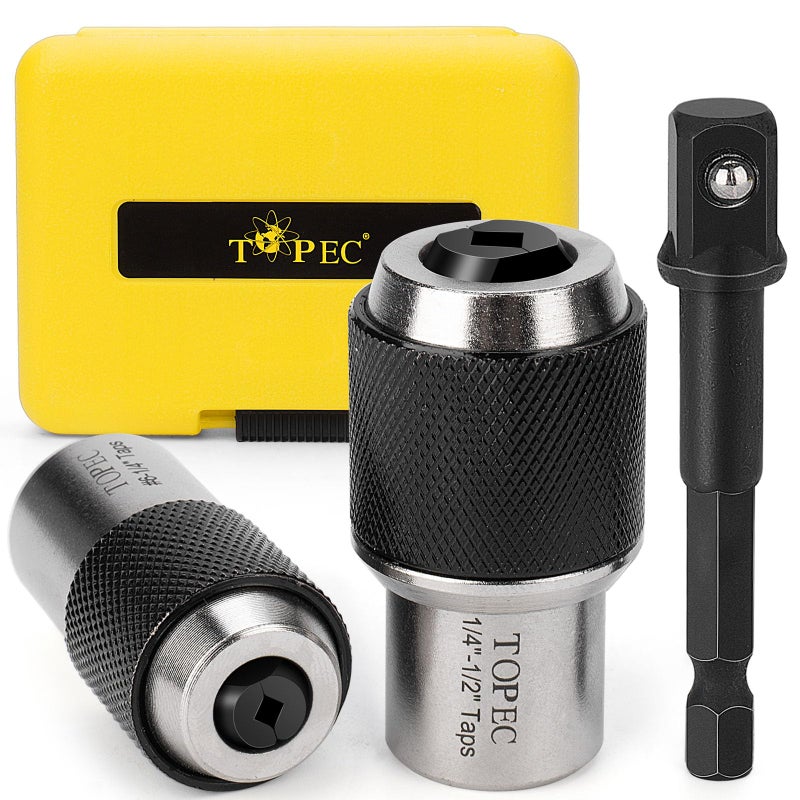 Topec Tap Socket Set, 3-Piece Extractor Tool with Adjustable Jaws- Tap Sockets with a 3/8" Adapter, Suitable for Reamers, Screw Extractors - Image 1