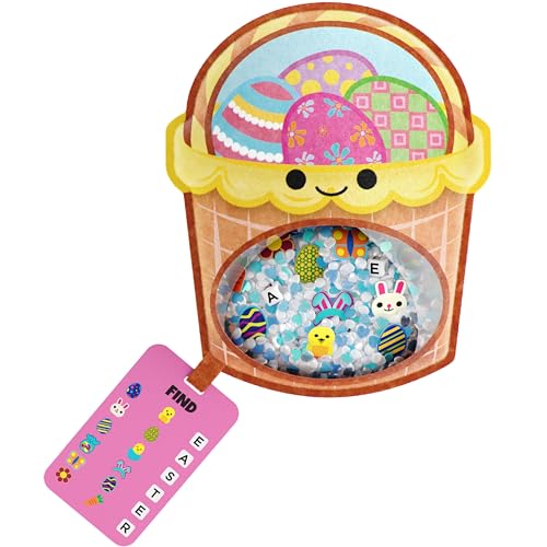 Vango BIZYBOO Easter Egg Busy Bag Scavenger Hunt Hidden Object Search Sensory Matching Game for Kids 2 and Up Easter Egg Basket - Image 1